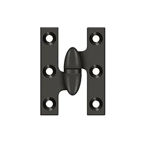Deltana 2″ Height, 2-1/2″ Length Olive Knuckle Hinge, Oil Rubbed Bronze, Left