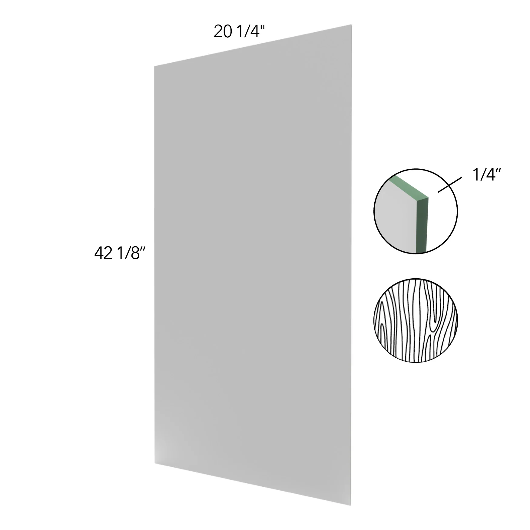Microwave Skin 42 H X 21 D X 1/16 Th – Metro Series by Fabuwood