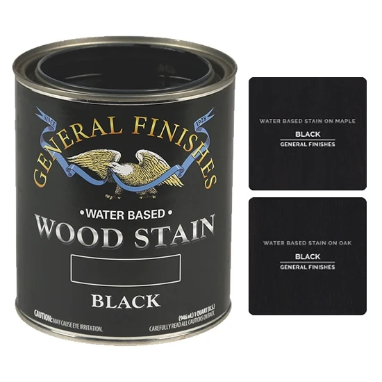 General Finishes Water Based Wood Stains, Black, Quart