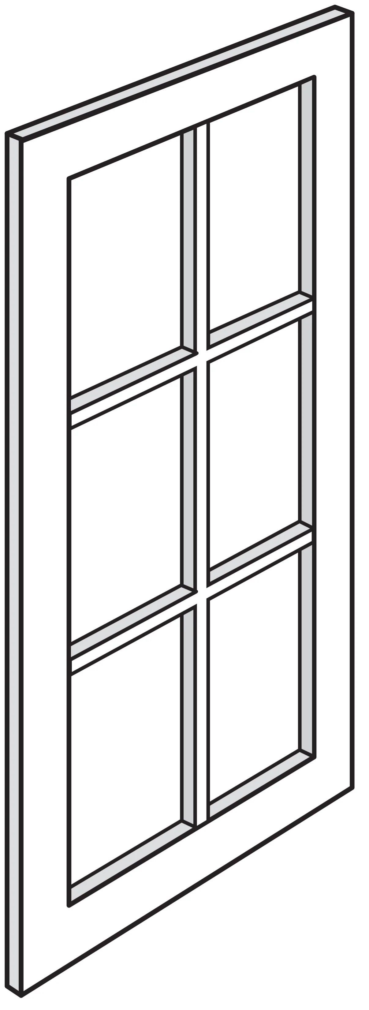 Mullion Door for W1530 glass not included – Newport White by Horning