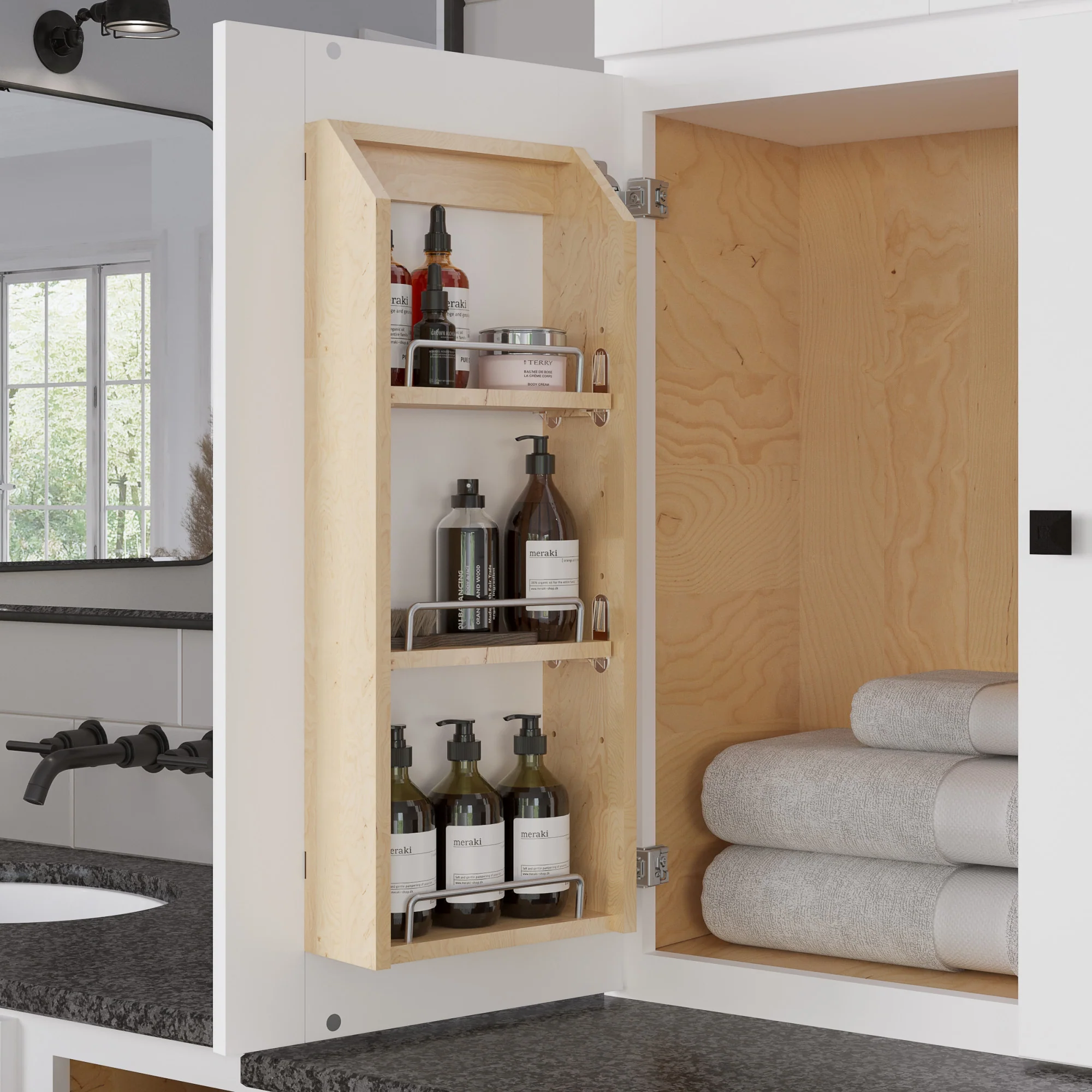 Hardware Resources Adjustable Door Mount Shelf Spice Rack