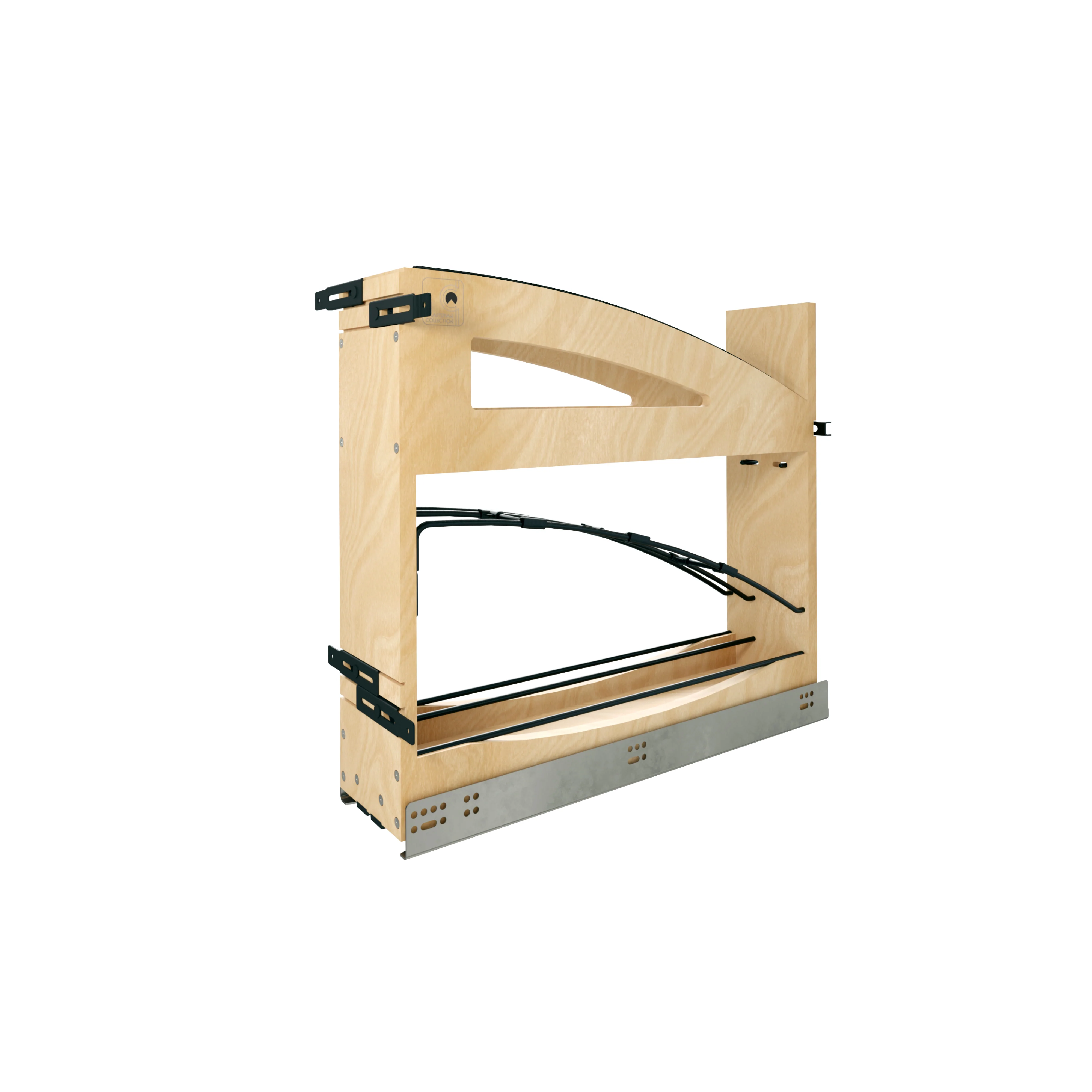 Craftsman Collection Solid Maple Base Cabinet Pullout With Tray Divider/Foil Wrap Holder
