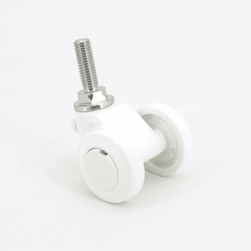Sugatsune Parts Separable Steel Threaded Stem Caster With Glide White 12 mm
