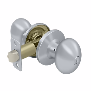 Deltana Egg Knob, Backset 2-3/8″ 2-3/4″ Non-Handed, Brushed Chrome, Entry