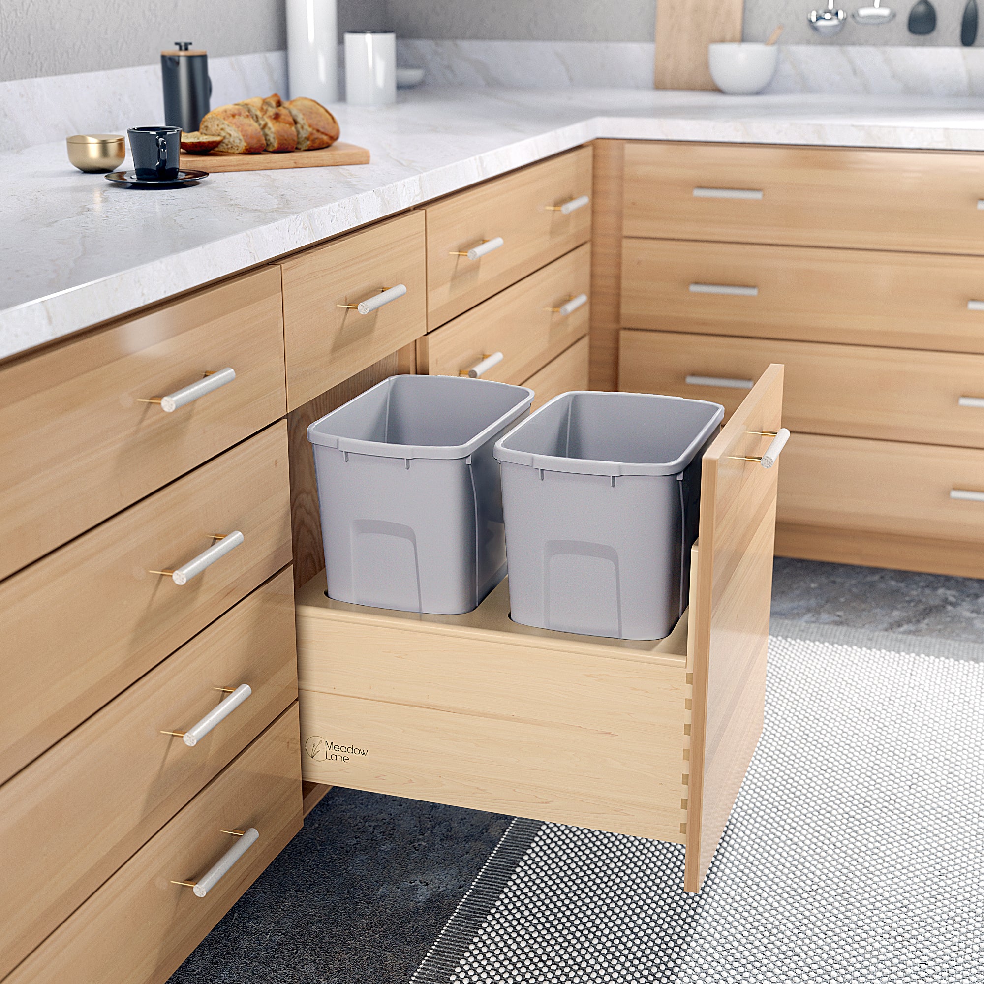 Meadow Lane Double Waste Bin Pullout
