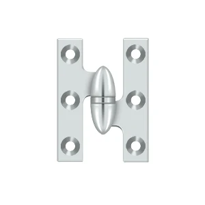 Deltana 2″ Height, 2-1/2″ Length Olive Knuckle Hinge, Chrome, Right
