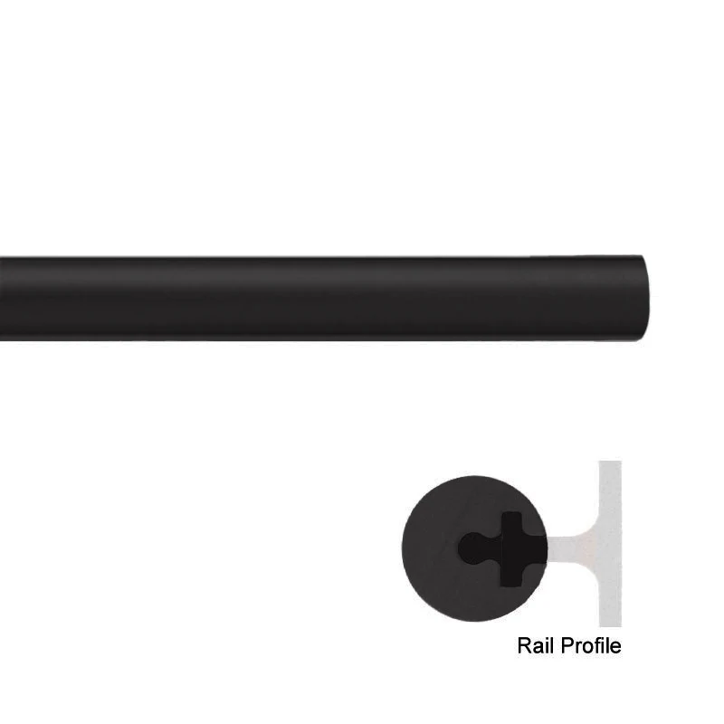 Quiet Glide, 96" (8ft) Solid Aluminum Track, Black