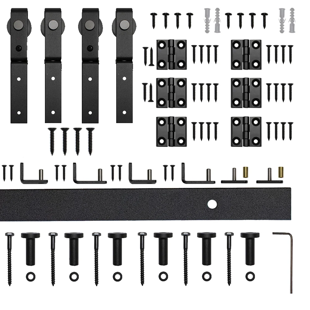 Bifold Mini Barn Door Hardware Kit Front Mount Rail, 60″
