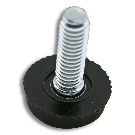Cabinet Glide Levelers, 7/8″ dia Glide, 5/16″-18 x 1″ Screw Black , Multiples of 10