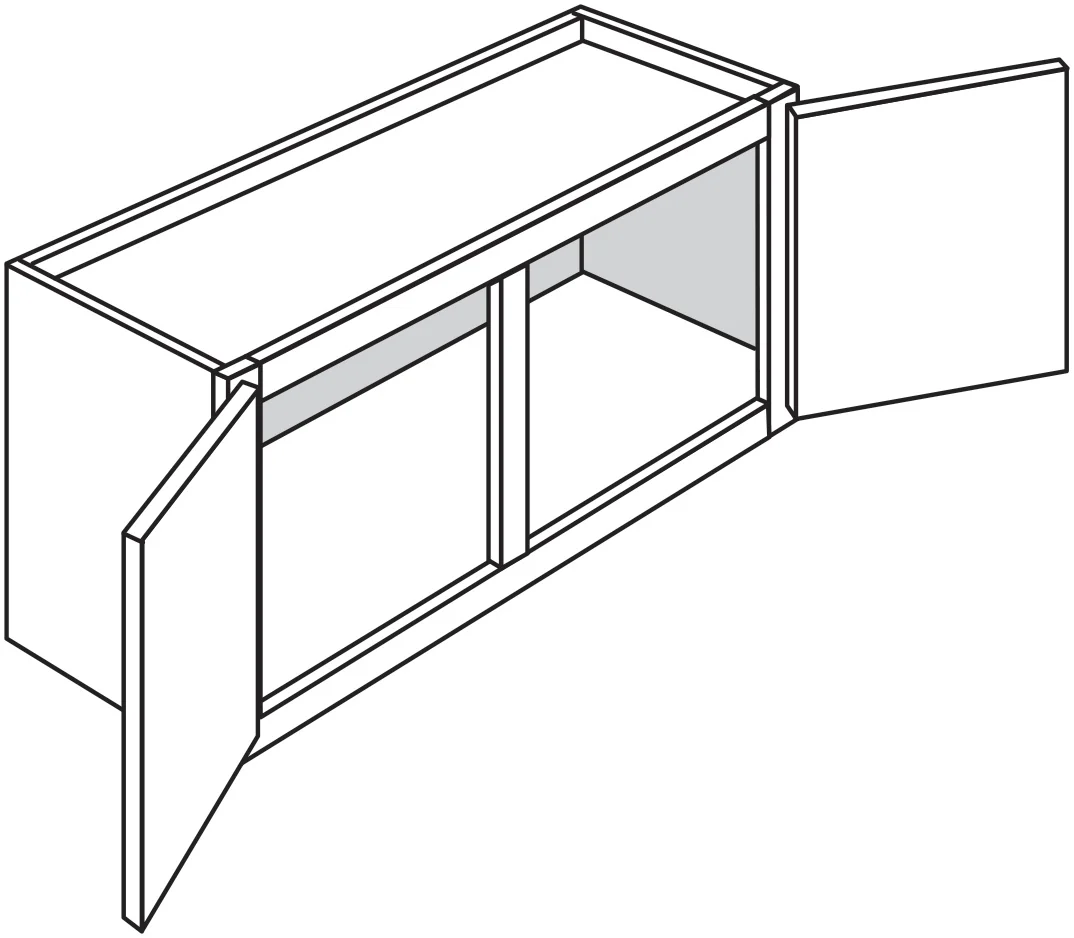 Wall Cabinet 33 W X 15 H X 12 D – Contemporary Oak by TA Cabinetry