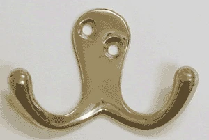 Coat Hook Polished Brass Zinc Die Cast Height 1-3/4″