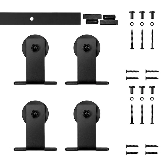 Furniture Barn Door Top Mount Rolling Double Door Kit, 48"