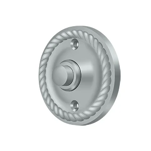 Deltana Bell Button Round 2-1/3″ Diameter Brushed Chrome Rope Style