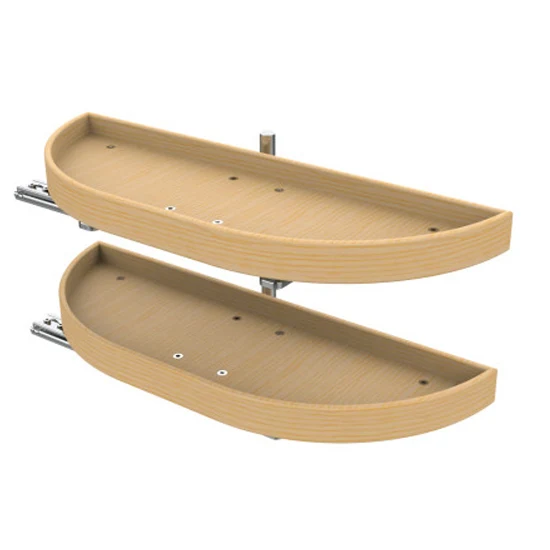Rev-a-shelf Wood Classics Half Moon 2 Shelf Pivot And Slide Lazy Susan 32″ Width