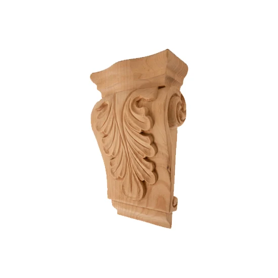 Low Profile Acanthus Corbel Rubberwood 2-3/4″ x 1-1/2″ x 4-1/2″