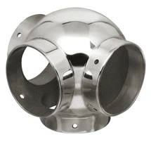 Ball Side Outlet Tee for 2″ Tubing Polished Stainless Steel