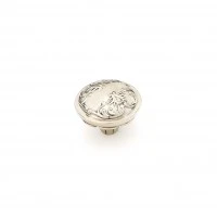 Schaub Cantata Knob White Brass 2″ Diameter