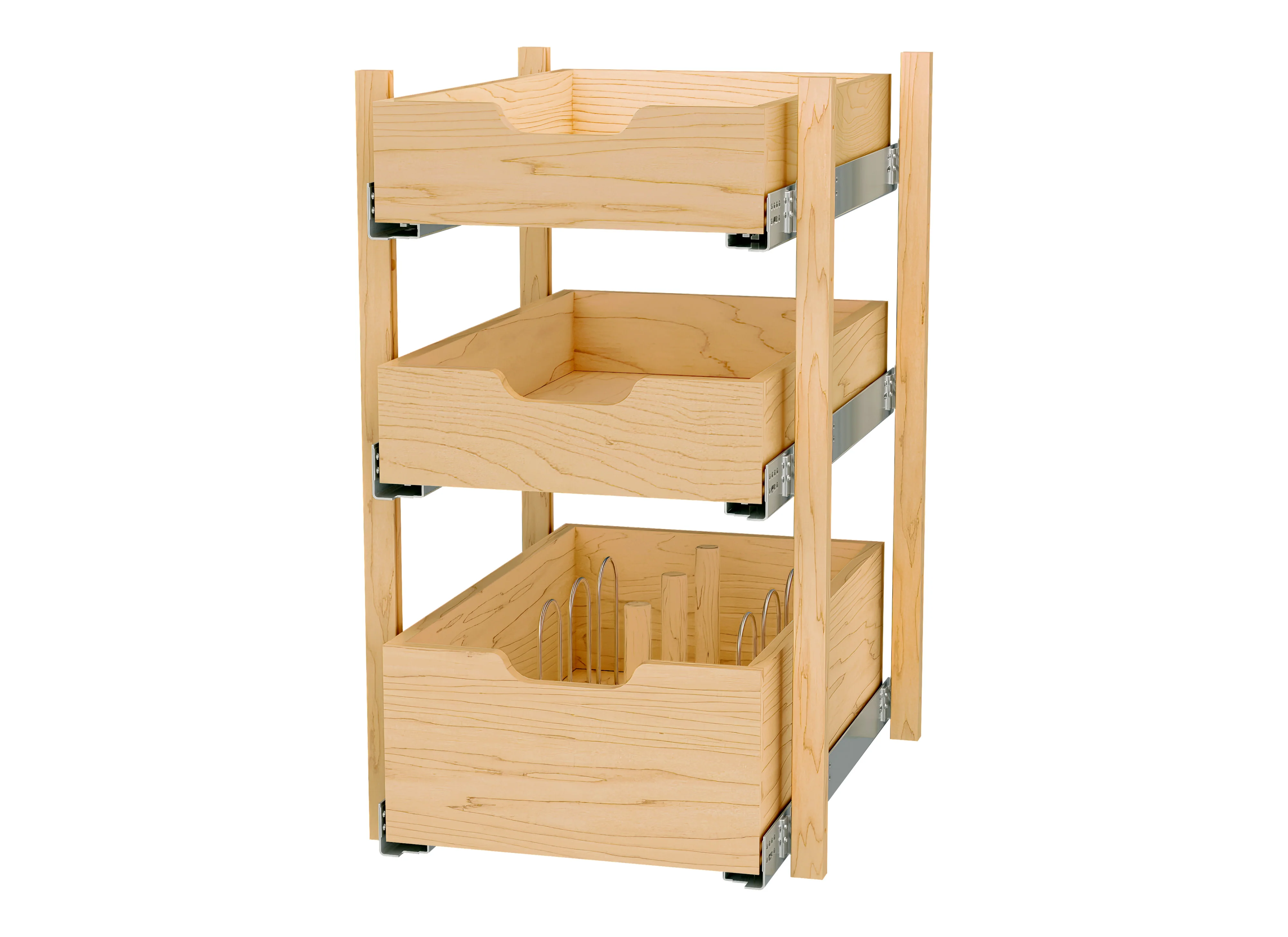 Rev-a-shelf 3 Tier Pilaster Kit With Blum Soft-Close, 18″