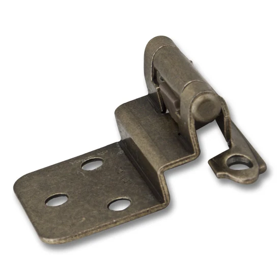 Cabinet Hinge 3/8" Inset Semi-Concealed Self Closing, Antique Brass