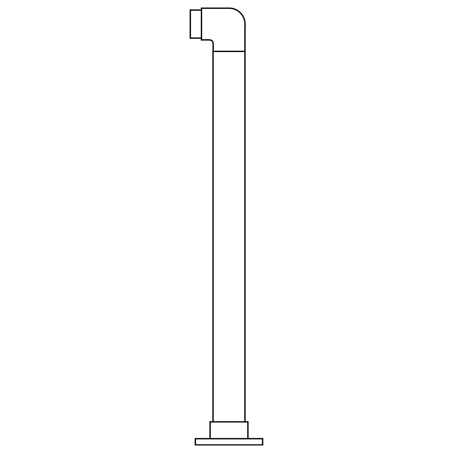 Single Flush End Post for 2″ Tubing Polished Brass 42″
