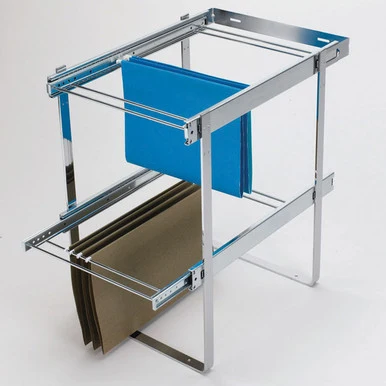 Chrome Two-Tier File Drawer System W/ Full-Extension Slides
