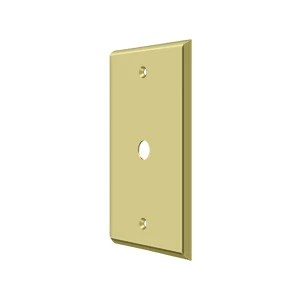 Deltana Switch Plate Cable Cover Plate, Polished Brass