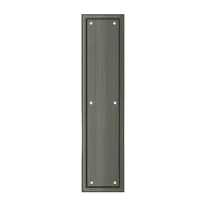 Deltana Framed Push Plate Heavy Duty, Antique Nickel, 3-1/2” x 15″