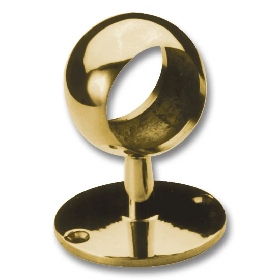 Ball Center Short Rail Post Polished Brass for 2″ Tubing 3″ Center Point