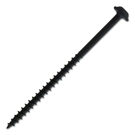 #8 Screw Round Washer Head Square Drive Coarse Thread Type 17 Point 3" Black, Multiples of 100