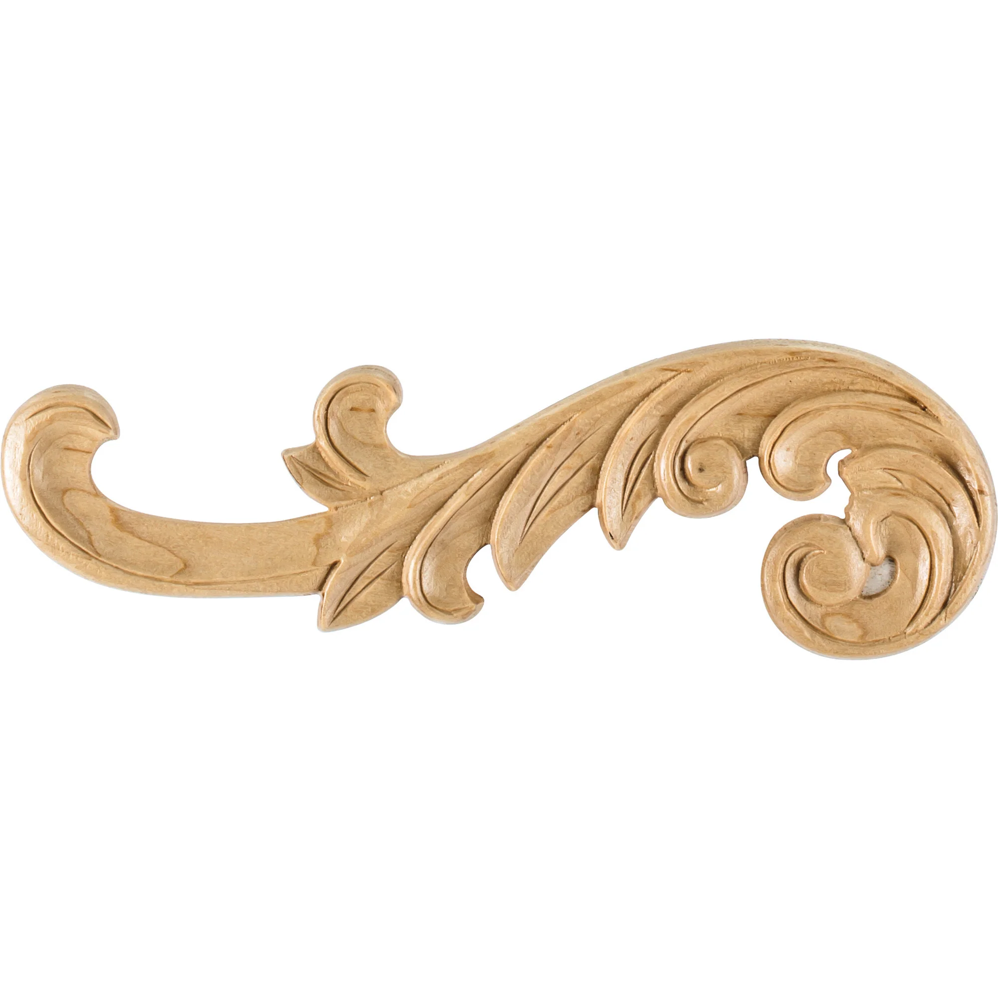Hardware Resources 10-3/8″ x 1/4″ x 3-1/4″ Left Curved Applique Maple