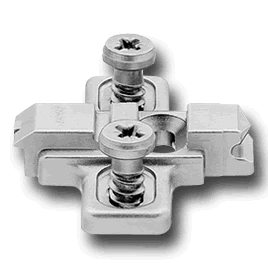CLIP Mounting Plates 0mm With Pre-Mounted 5mm Euro Screws, Zinc