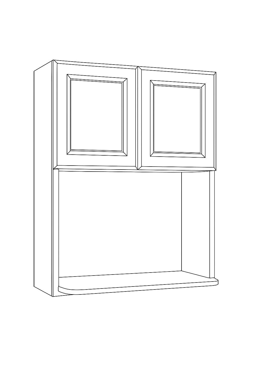 Microwave Cabinet 30 W X 30 H X 15 D – Contemporary Oak by TA Cabinetry