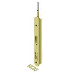 Deltana 18″ Extension Flush Bolt Zinc Corners Round, Polished Brass, 18″