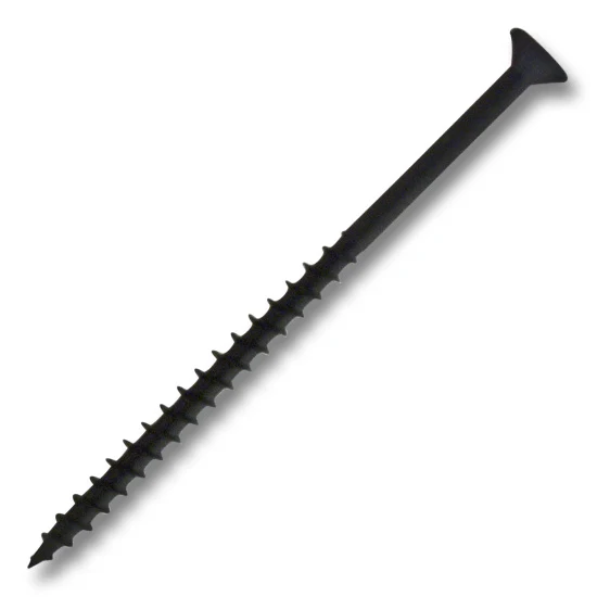 #8 Screw Flat Head With Nibs Combo Drive Coarse Thread Type 17 Point 3" Black, Multiples of 100