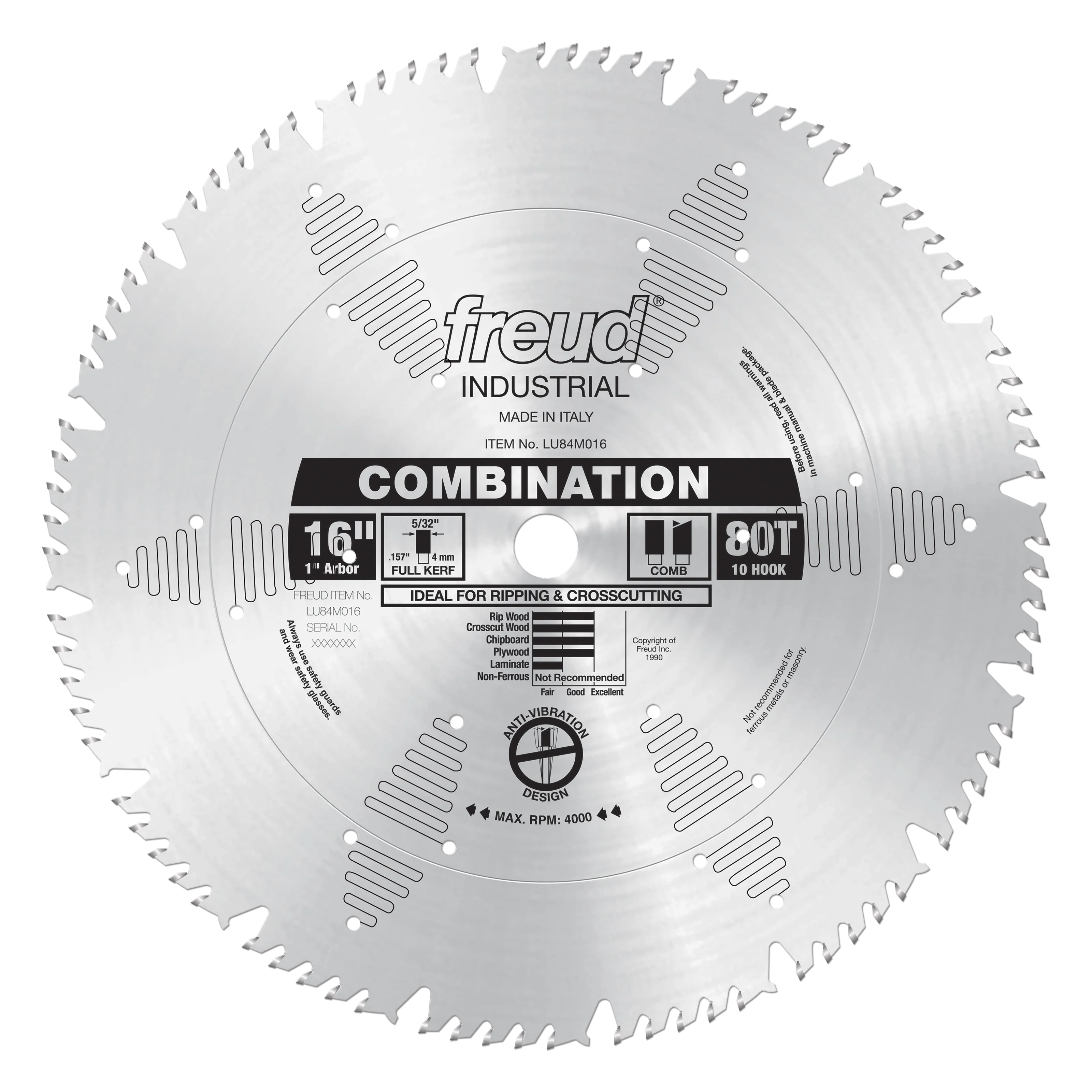 Freud Combination Blade 16″ Diameter Silver
