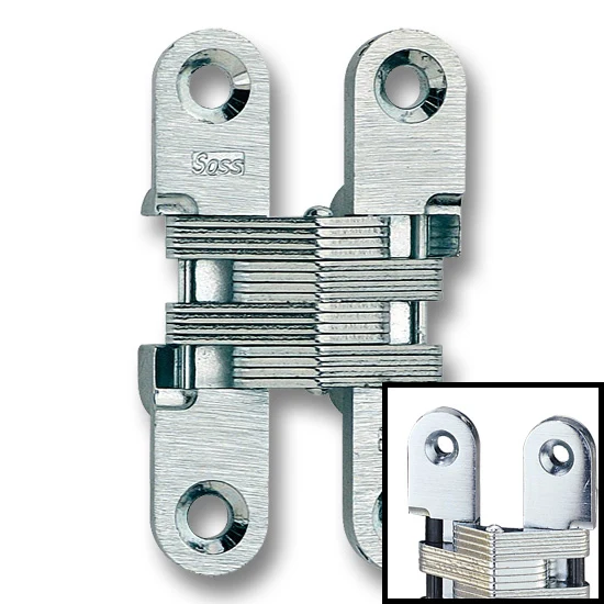 SOSS Hinge 204, 3/4" Minimum Thickness, Satin Chrome