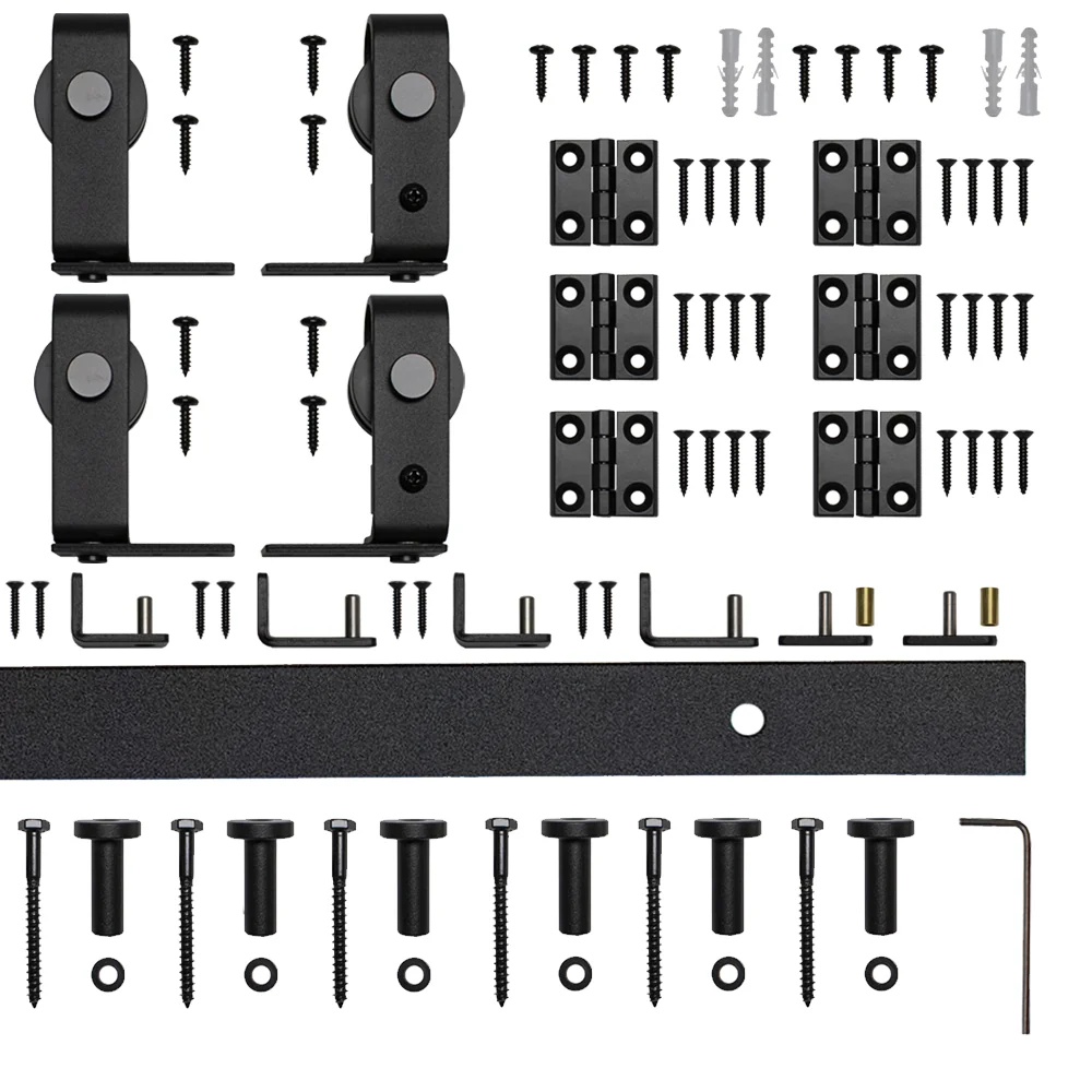 Bifold Mini Barn Door Hardware Kit Top Mount Rail, 48″