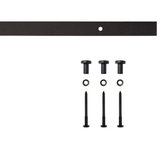 Furniture Barn Door Flat Track And Mounting Spacers W/ Lag Screws 48" Length Black