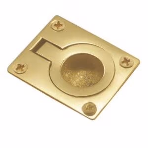 Door Pull, 1-1/2" Width x 1-3/4" Height, Polished Brass