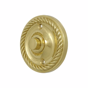 Deltana Bell Button Round 2-1/3″ Diameter Polished Brass Rope Style