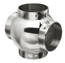 Ball Cross for 2″ Tubing Polished Stainless Steel