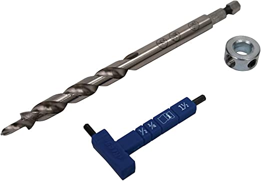 Kreg® Easy-Set Drill Bit With Easy-Set Depth Gauge / Depth Collar / Hex Wrench