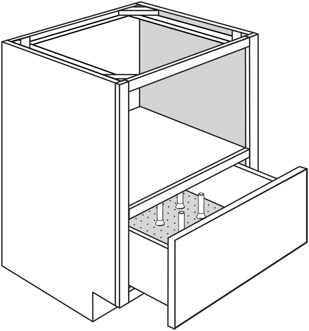 Base Microwave w/ Peg System Dishware Organizer 30 W X 34-1/2 H X 24 D – Upton Slab by JSI