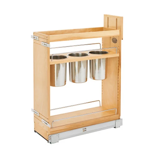 Rev-a-shelf Base Utensil Bin Pullout Organizer Natural Maple