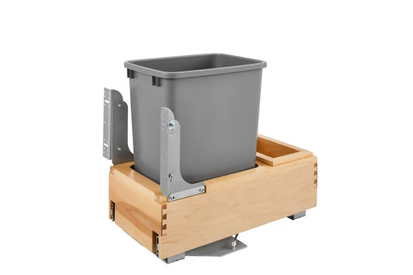 Rev-a-shelf Bottom Mount Wood Waste Container With Rev-A-Motion Metallic Silver