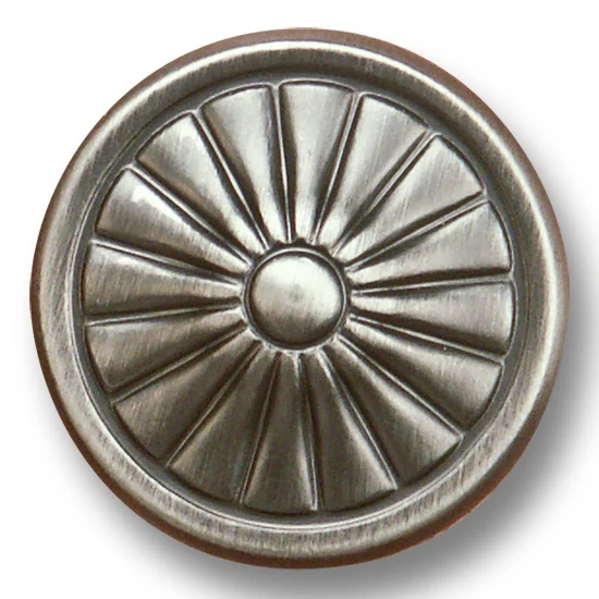 Knob, 1-1/4″ Diameter, 1-1/16″ Projection, Satin Pewter