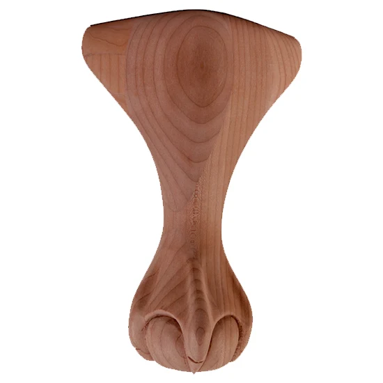 Ball & Claw Leg Rubberwood 4″ x 4″ x 8″