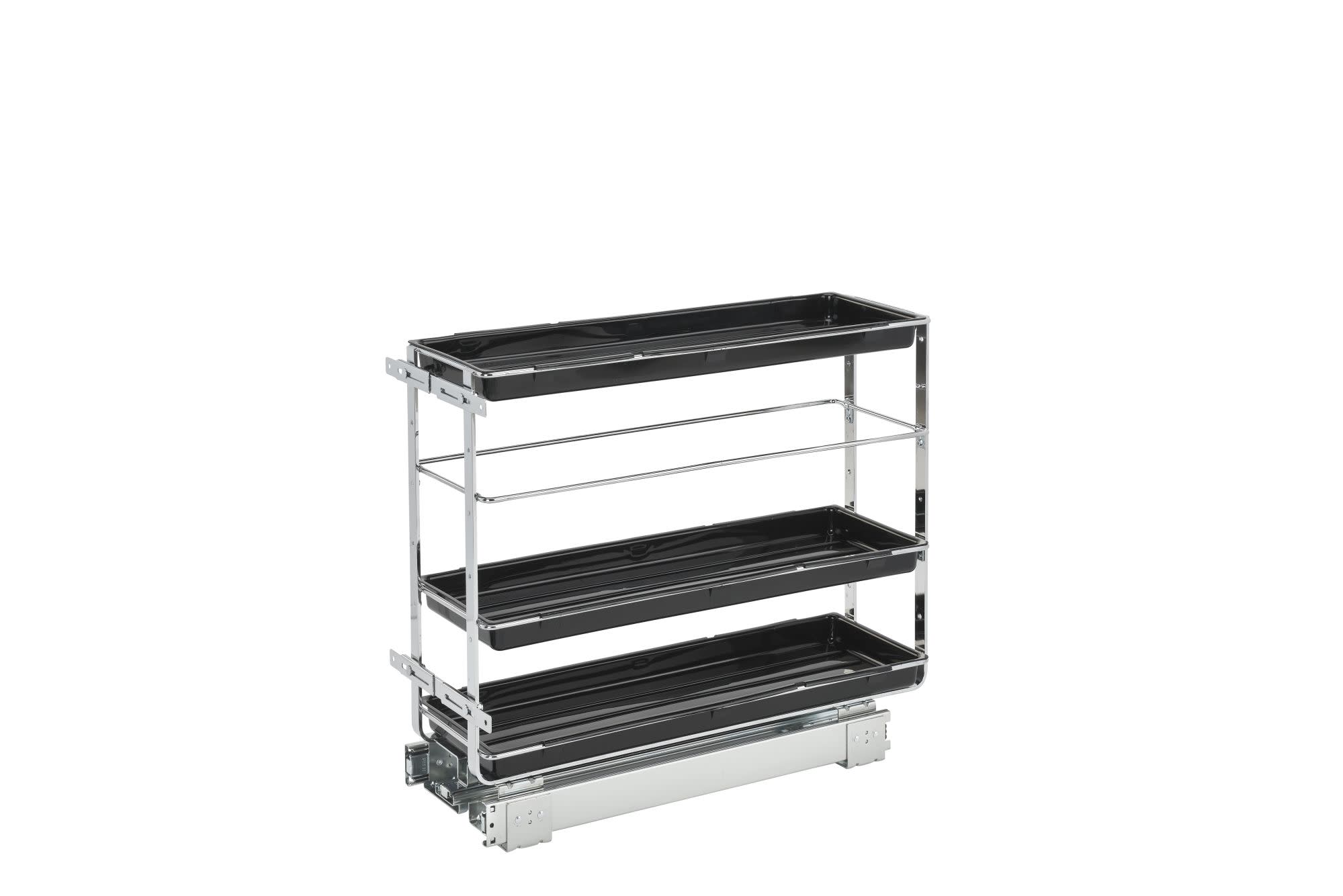 Chrome Wire (3) Shelf Base Organizer Pullout For 12″ Base Cabinets