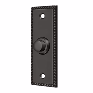 Deltana Bell Button Rectangular Dimensions 3-1/3″ x 1-1/3″ Oil Rubbed Bronze Rope Style