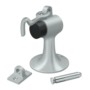 Deltana Cement Floor Mount Bumper With Holder, Brushed Chrome